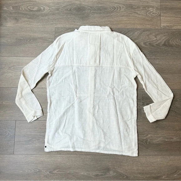 Revolve One Teaspoon Women's Button Down Shirt Gauze Poplin Cotton White Size XS - Picture 10 of 16